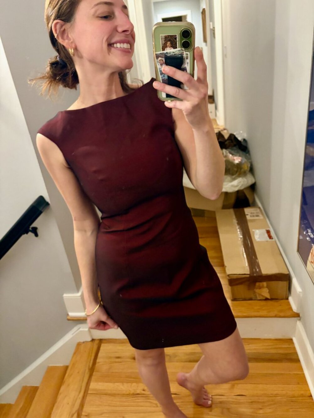 Vintage 1990s Laundry by Shelli Segal Burgundy Sheath Dress Size 2 ILGWU USA